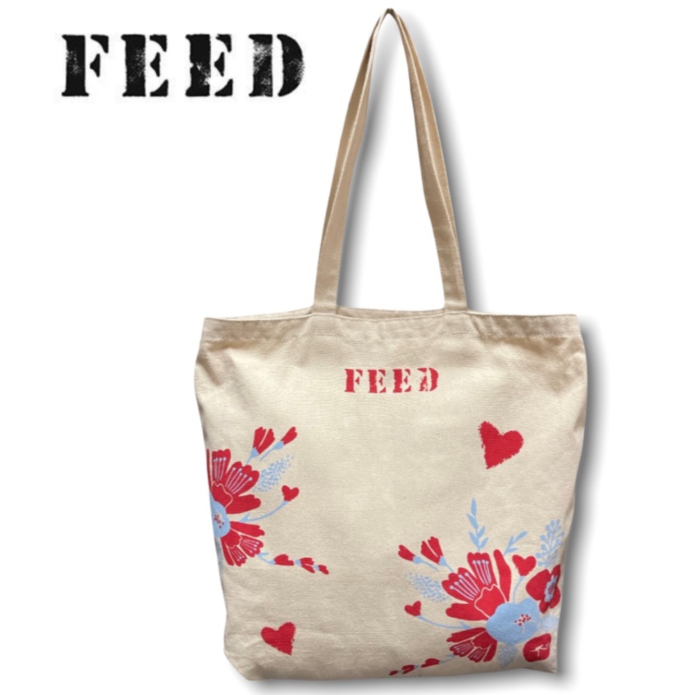 Feed 10 Reusable Floral Canvas Tote